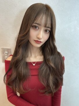 ラルムバイシー 新宿(LARME by Sea) くびれヘア×ハニーベージュ【新宿/顔周りカット/透明感カラー】