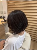 伸ばしかけの方にもおすすめ！ゆるふわパーマボブ