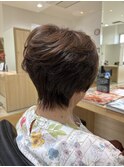 【新宮古賀】ショートレイヤースタイル×ポイントパーマ50代