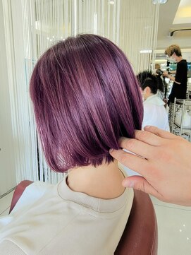 クオリス 赤塚店(QUALIS) 秋色◎大人可愛いボブ×紫カラーで透明感イメチェン