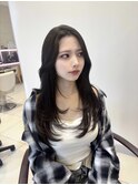 暗めカラー　艶髪　艶トリートメント　レイヤーカット　韓国風