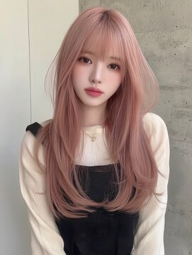 ランテルディ 渋谷(LANTERDIT) ホワイトピンク　前髪　レイヤー　ケアブリーチ