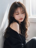 チェレ ブラン 堺東店(Chere brun)&nbsp;【セミロング】外国人風ウェーブ暗髪透明感ヘアスタイル