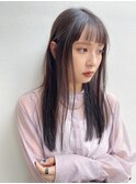 オン眉ストレート♪/髪質改善/イルミナカラーチョコレートカラー