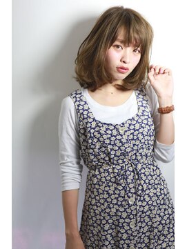 アディクト 東陽町西口(addict) 韓国風ミディアム＿オリーブカラー＿韓国風ヘアカット［東陽町］