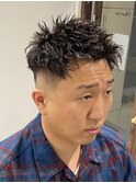 日本橋ツイストショートアップバング フェード