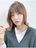 シンプル外ハネボブ_チェリーブラウンフェミニンロング_8799
