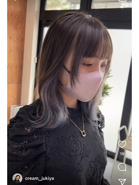 クリーム(CREAM) インナーカラー×ブルーシルバー