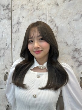 シーシンジュク 新宿南口(Sea shinjuku) 韓国風前髪×ショコラアッシュ【髪質改善/新宿/ふんわりカール】
