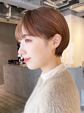 アルバム 渋谷パルコ(ALBUM) マッシュショート_斜めバンググレージュカラーシルキー_29397