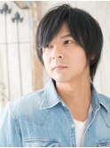 ナチュラルで好感度上がるネイビーブラックメンズカットW南越谷