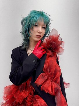 エアー 銀座タワー(AIR) 【藤岡】韓国風グランジレイヤー × ターコイズカラー