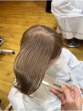 ヘアー ミュゼ 柱店(HAIR Musee) 白髪活かしナチュラルベージュ
