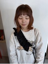 キーパーソン(kii person)&nbsp;kii person × 外ハネ　ミディアム　オレンジベージュ  ボブ