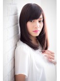 28モーブカラーのワイドバングで大人かわいいくびれミディ 川口