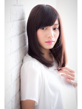 エルデ ナインズ ヘアー スタンド 川口店(elde 9's HAIR STAND) 28モーブカラーのワイドバングで大人かわいいくびれミディ 川口