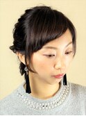 編み込みダウンスタイル