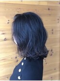 黒髪暗髪アッシュx小顔前上がりボブ