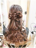 フラワーハーフアップアレンジ 【ヘアアレンジ　立川/立川南口】