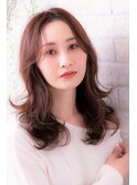 毛先パーマネオウルフ小顔外ハネボブアッシュブラウン