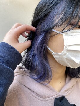 アジールヘア 北千住駅西口店(agir hair) インナーカラーブルーラベンダーハイトーンカラー韓国ヘア