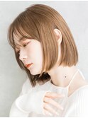 【S.BROOM なんば】透明感☆シアーベージュボブ