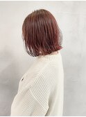 暖色外ハネボブ 20代30代40代ヘア 小顔 大阪ボブ 梅田
