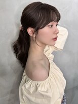 ロンドプロフィール 浦和(Lond profil)&nbsp;ミディアムヘアショコラベージュボブルフベビーバングカール