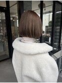 【今どきボブ】ブリーチ無しでオリーブベージュカラー◇