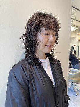 スタイル 茅ケ崎(STYLE) 【ハクラ】ウルフパーマ ミディアムウルフ ニュアンスパーマ