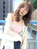 顔回りデザインカット+透明感カラー　￥8500
