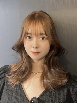 ブレンド 渋谷(BLend) ホワイトグレージュミニウルフデジタルパーマチェリーブラウン