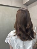 くびれヘア/暗めカラー/アプリコットオレンジ/縮毛矯正