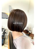 20代_30代_大人カワイイ_ぱつッとボブ_丸みボブ_ボブ_アッシュ