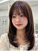 三鷹レイヤーカット韓国ダブルカラー顔周り前髪カットボブ