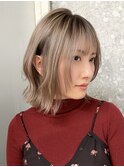 ミルクティーベージュヘーゼルベージュハイトーンブリーチカラー