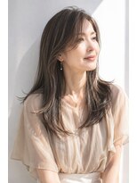 アッシュ 学芸大学店(Ash)&nbsp;ロング/大人女性/ラテベージュ/白髪ぼかしハイライト/髪質改善