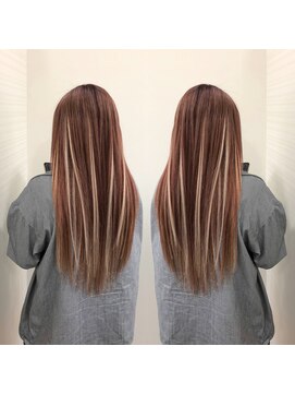 デザイン フォー ヘアー グランツ プロデュース バイ ヒス(Design for hair GRAnt'z) ピンクベージュハイライトシールエクステ