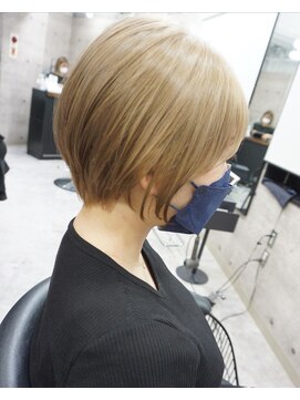 ヘアテリア リュウ 大塚(hair teria ryu) ショートボブ×ミルクティーベージュ