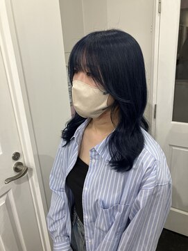 ゲーム 渋谷店(GAME) ダブルカラーブルーブラックケアブリーチハイトーンカラー韓国