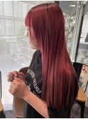 髪質改善で艶髪カラーチェリーレッド【加藤沙久楽】