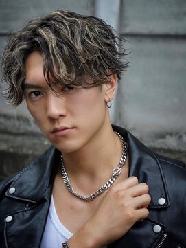 ブリーチ 大宮店(BLEACHi) 【BLEACHi】男髪!波巻きハイライトセンターパート