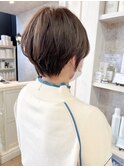 福山市美容室Caary冬ショートヘアパープルアッシュグレージュ