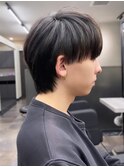 ツーブロック メンズショート 黒髪 爽やか マッシュウルフ