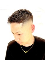 銀座マツナガ 浅草店&nbsp;黒髪短髪/スキンフェードアップバングスタイル/濡れパン