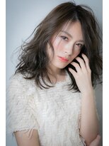 カバーヘア ブリス 川口(COVER HAIR bliss)&nbsp;アッシュオリーブ小顔カールゆるふわセミディv川口30代40代50代