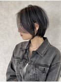 ハンサムショート/ショートボブ/シャドールーツ/暗髪/20代/30代
