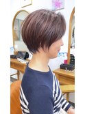 白髪ぼかしハイライト30代40代50代◎大人ナチュラルショートボブ
