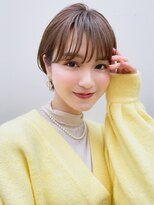 ハニー 町田(HONEY)&nbsp;ハンサムショート　マッシュ　ベビーバング　オリーブベージュ