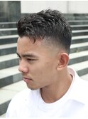 ベリーショートツイストワイルドサーテイストアップバング
